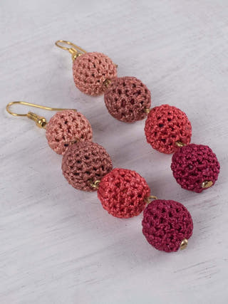 Handmade Rain Drop Earrings Coral Jewelry Samoolam