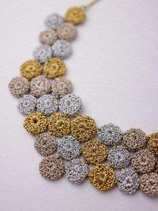Handmade Crochet Zuri Necklace Rose Gold Samoolam