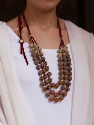 Brown Handmade Mausam Necklace by Samoolam sold by Flourish