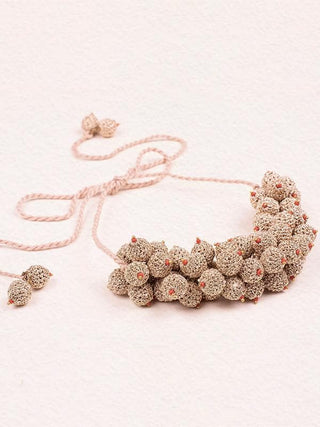 Handmade Crochet Devi Necklace Rose Gold Samoolam