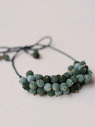Handmade Crochet Guldasta Necklace Forest Samoolam