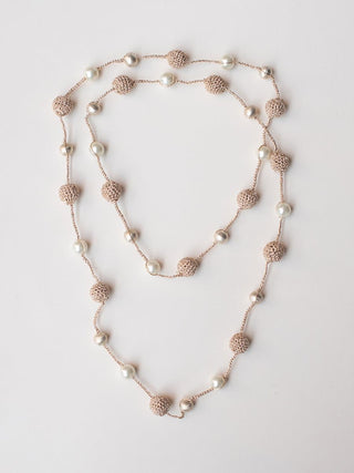 Rose Gold Handmade Nakshatra Pearl Necklace by Samoolam sold by Flourish