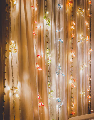 Handmade LED String Lights Orange Lily Bougainvillea Samoolam