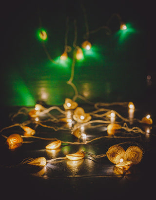 Handmade LED String Lights Yellow Lily Bougainvillea Samoolam