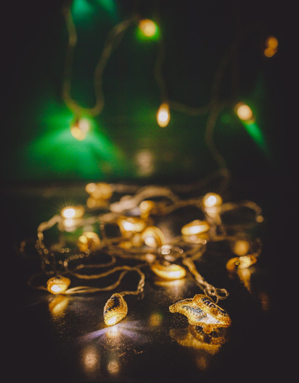 Handmade LED String Lights Blue Yellow Lily Bougainvillea