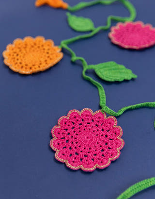 Handmade Crochet Flower Toran Bunting Samoolam