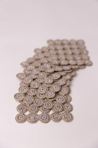 Handmade Crochet Ziba Square Coasters  Silver Beige Samoolam