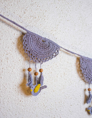 Handmade Tassel Boho Bunting Grey Samoolam
