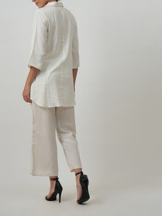 Linen Skipper Collar Tunic Soft White Saltpetre