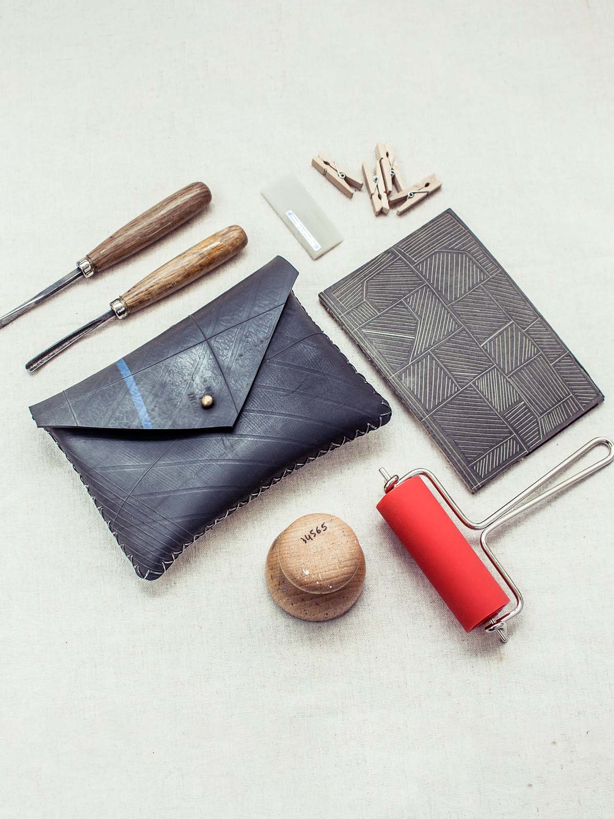Hand stitched Multipurpose Pouch Black