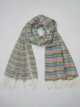 Handwoven Silk Scarf Multicoloured Arras