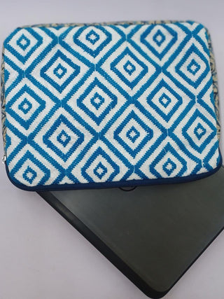 Taat Hand Embroidery Laptop Sleeve-Blue Samuday Crafts