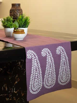 Purple Linen Table Runner Samuday Crafts