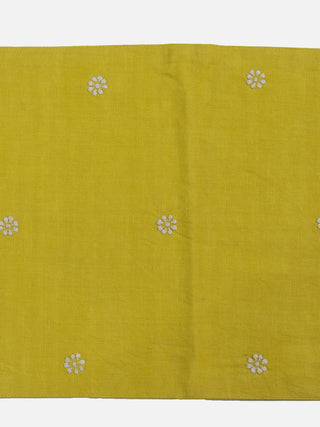 Yellow Linen table mat With Embroidery Samuday Crafts