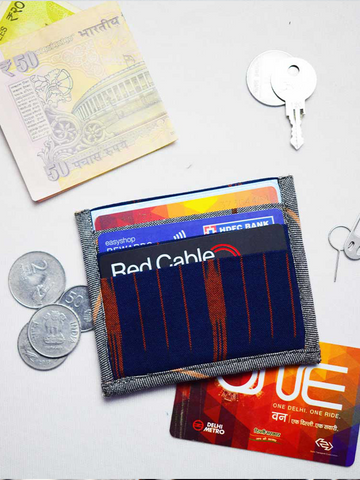 Card Case Blue Brown