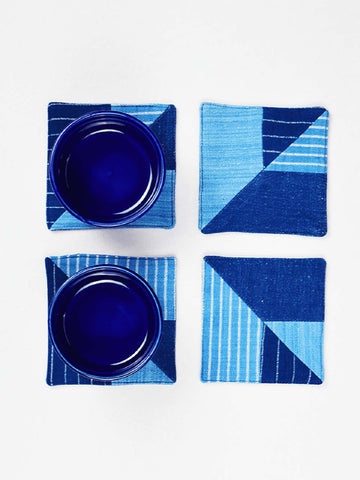 Indigo Geometry Coasters