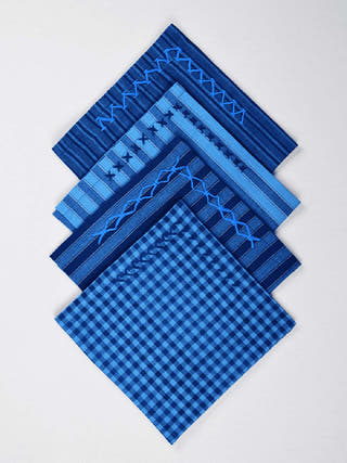 Indigo Embroidered Napkins Sonica Sarna