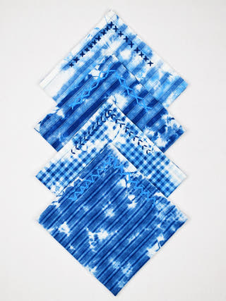 Indigo Tie Dye Embroidered Napkins Sonica Sarna