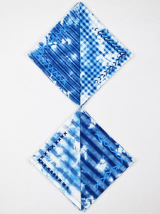 Indigo Tie Dye Embroidered Napkins Sonica Sarna