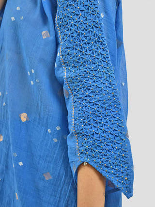 Jamdani Kimono Top Blue Sonica Sarna