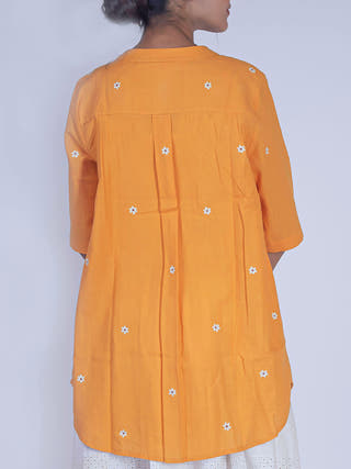Handwoven Cotton Hand Embroidery Shirt Mustard Earth Route
