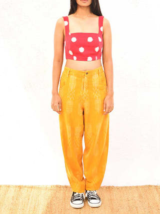 Ikat Reversible Red Polka Dot / Purple Bustier SONICA SARNA