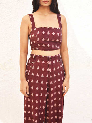 Ikat Reversible Red Polka Dot / Purple Bustier SONICA SARNA