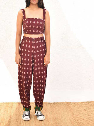 Ikat Reversible Red Polka Dot / Purple Bustier SONICA SARNA