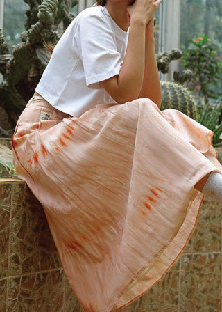 Shibori Skirt Peach Something Sustainable