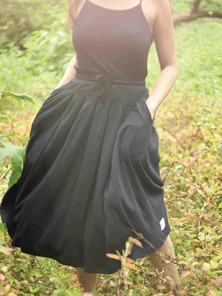 Comfort Pleated Skirt Black Something Sustainable