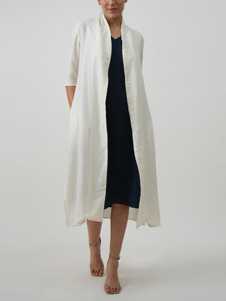 Dakota Set of 2 Long Shirt & Jackie Dress Textured White & Navy Blue Saltpetre