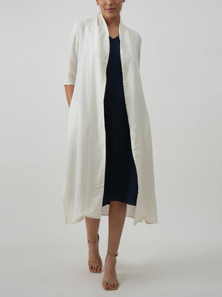 Dakota Set of 2 Long Shirt & Jackie Dress Textured White & Navy Blue SALTPETRE