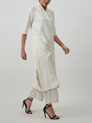 Dakota Set of 2 Long Shirt & Pants Textured White Saltpetre