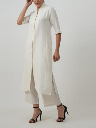 Dakota Set of 2 Long Shirt & Pants Textured White Saltpetre