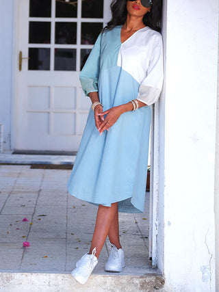 ETERNAL ESSENTIALS Peony Dress Blue SR by Sonali Raman