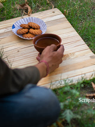 Salvage Table Placement Natural Pine Scrapshala