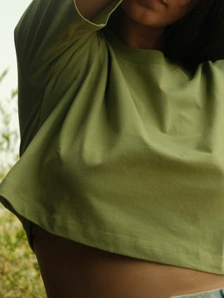 MEADOW Peace Crop Top Leafy Green Something Sustainable