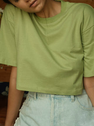 MEADOW Peace Crop Top Leafy Green Something Sustainable