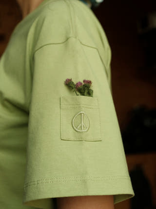 MEADOW Peace Crop Top Leafy Green Something Sustainable