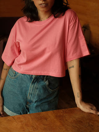 MEADOW Peace Crop Top Rose Pink Something Sustainable