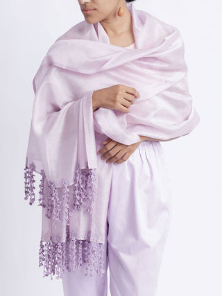 Handmade Crochet Sitara Stole Lavender Samoolam