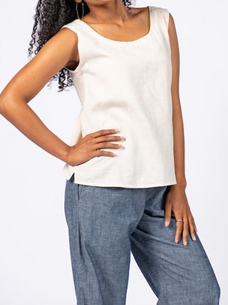 The Sleeveless Reversible Top Natural Swahlee