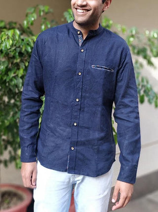 Jawahar Men's Shirt Navy Tamarind Chutney