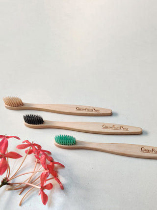 Natural Bamboo Kids Toothbrush - Pack of 2 GreenFootPrint