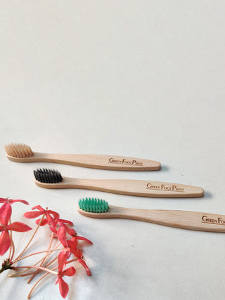 Natural Bamboo Kids Toothbrush - Pack of 4 GreenFootPrint