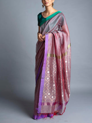 Rudraksh Palla Chanderi  Lavender With Blouse Piece Manish Saksena