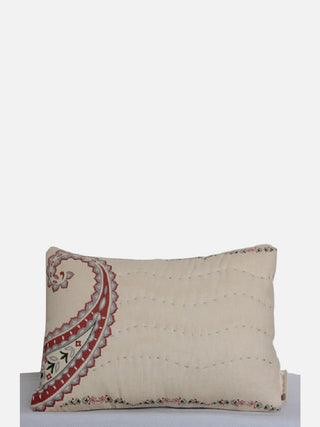 Ruhe Quilted Cushion Cover Off White And Rust The Greige Warp