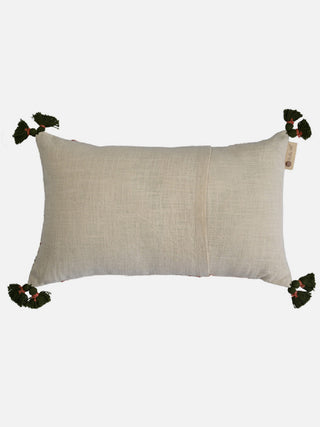 Ruhe Flower Lumbar Cushion Cover Off White And Rust The Greige Warp