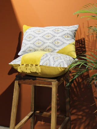 Makhamalee Lumbar Cushion Cover Ochre The Greige Warp