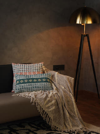 Meraki Blocked Meraki Cushion Cover Gold The Greige Warp